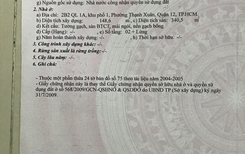 Bán biệt thự + kho 845m2 khu BT Thạnh Xuân Quận 12