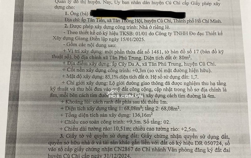 Chốt nhanh nền đẹp Tân Phú Trung – Sổ riêng, giá chỉ từ 1 tỷ 99