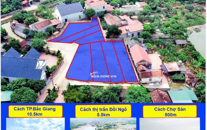 Lô đất 2 mặt tiền siêu đẹp tại Thị Trấn Phương Sơn Lục Nam Bắc giang, Giá siêu thấp