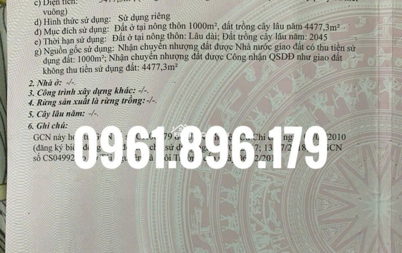 5400m2 đất Hòa Phú, Củ Chi, 1000m2 thổ cư,giá nhỉnh 3tr/m2.