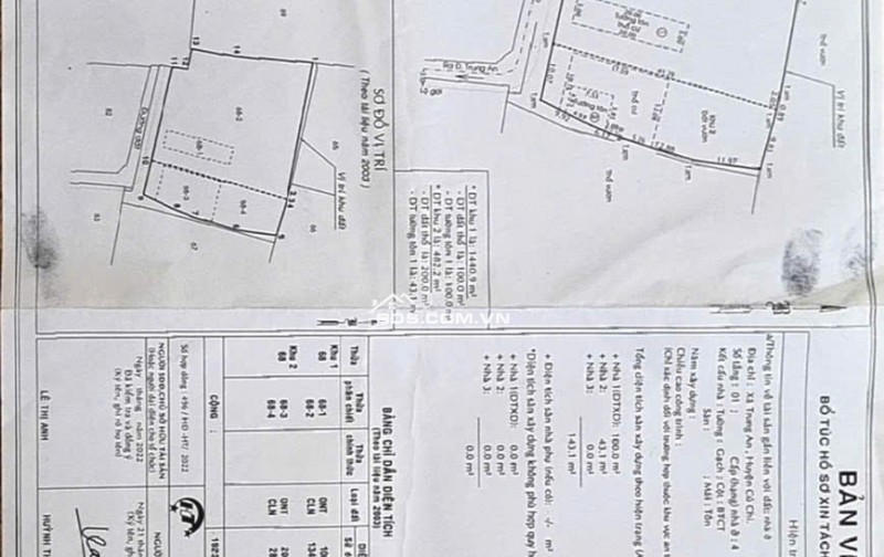 Bán lô đất 1/ đường Trung An, sẵn nhà cấp 4, vườn trái cây. 1440m2 4,8 tỷ