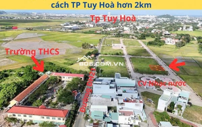 Cần bán lô đất đối diện Trường THCS Hòa An (5.5m x 20m) DH21- Phú Ân-Hòa An-Phú Yên
