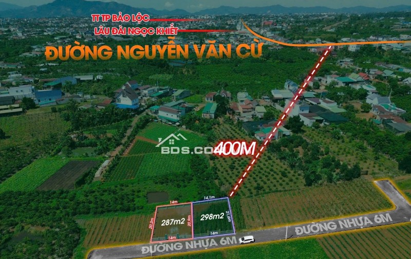 ~300m2 full thổ cư  phường Lộc Phát - TP Bảo Lộc chỉ 2tyx ngay điểm xuống cao tốc Nguyễn Văn Cừ