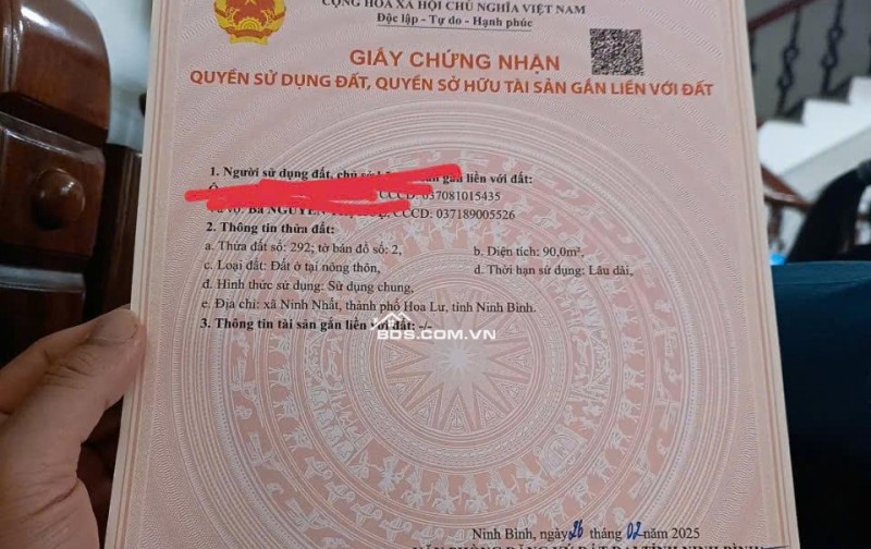 Chính chủ bán đất Ninh Bình tại Vạn Hạnh, oto vào quay đầu thoải mái