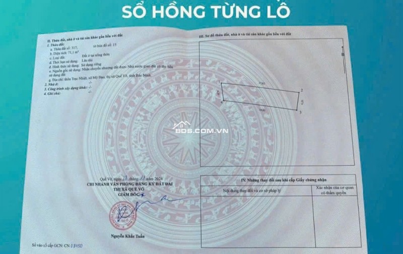 ĐẤT NỀN TẠI QUẾ VÕ, BẮC NINH GIÁ TỪ 1.4-2.1 TỶ/LÔ GẦN KCN