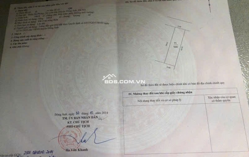 Chính chủ gửi bán 100m2 đấu giá X4 Hà Phong, Liên Hà, Đông Anh, gần 2 đại dự án lớn của Vin