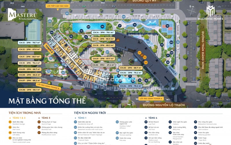 DỰ ÁN Masteri Rivera Danang 1 PN, 2PN, 3PN Quận Hải Châu TTTP