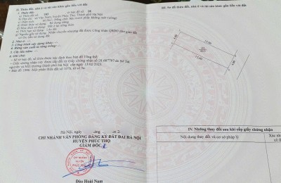 Bán 60m đất thổ cư vân nam. Phúc thọ. Hà nội.