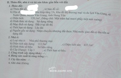 CHÍNH CHỦ GỬI BÁN NHÀ PHỐ PRV - KĐT MỚI TRUNG TÂM VĂN GIANG, XUÂN QUAN, HƯNG YÊN