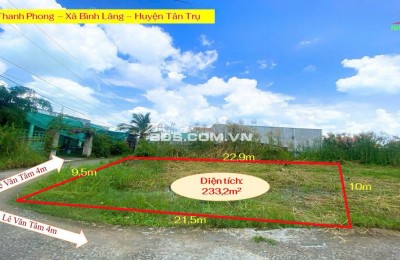 BÁN GẤP LÔ ĐẤT 2 MẶT TIỀN - NGAY CẠNH TP. TÂN AN – GIÁ CHỈ HƠN 5 TRIỆU/M² (CHỈ 1.250 TỶ)