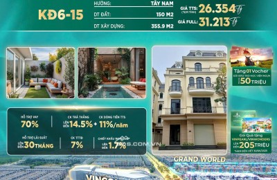 Biệt thự song lập KĐ6-15: Siêu phẩm đẳng cấp, vị trí vàng
Vinhomes Ocean Park 2