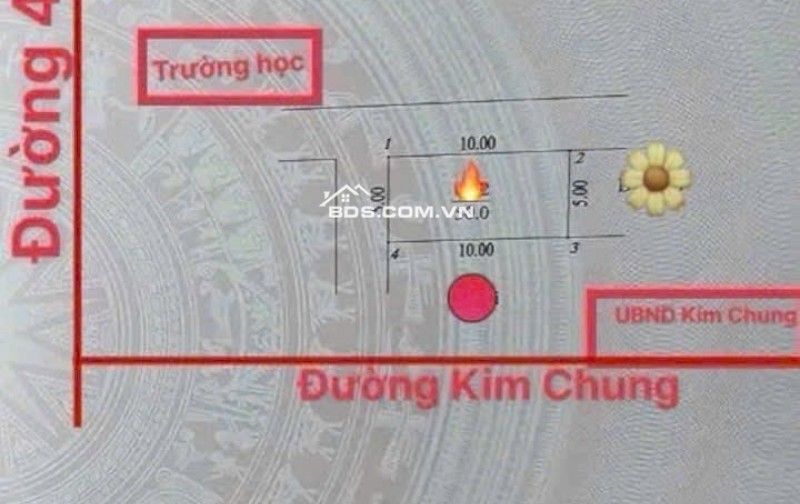 Bán đất Kim Chung, Hoài Đức, gần KĐT Hindo Royal Park, 50m lô góc, oto kinh doanh, giá đầu tư.