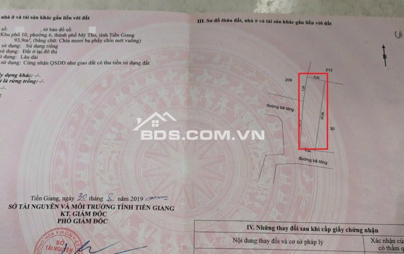 Bán đất tặng nhà đường Trần Ngọc Giải, xe 16 chỗ vào thẳng 50 mét. P6, TP Mỹ Tho