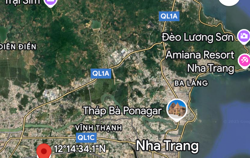 Sập hầm - bán đất 4143.4m2 liền kề Nha Trang,gần Võ Nguyên Giáp, QH đất ở 3293m2, giá 1,2 tr/m2