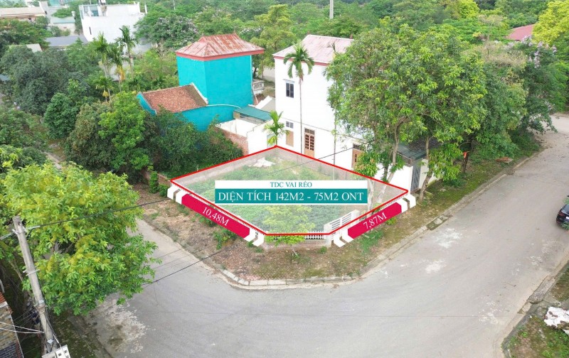 Bán lô góc 142m2 mặt tiền 10x14m tái định cư Vai Réo - Hoà Lạc giá đầu tư