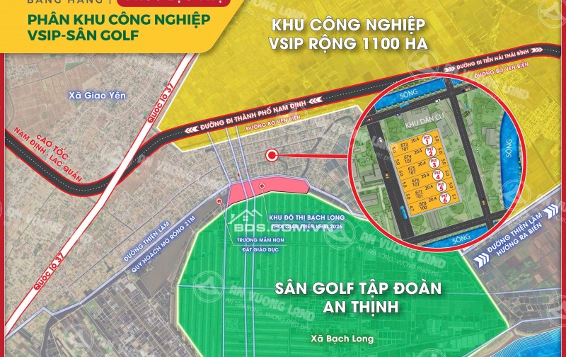 BÁN NHANH LÔ ĐẤT NGAY KHU CÔNG NGHIỆP VISIP NAM ĐỊNH