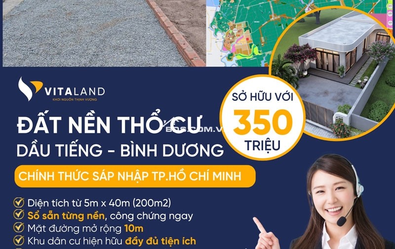 Đất nền phân lô Dầu Tiếng, Bình Dương chỉ 250 triệu, 200m2, sổ sẵn từng nền