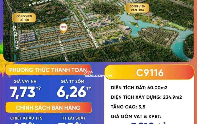 BÁN CĂN LIỀN KỀ 60m2 xây 3,5tầng + 1 tầng hầm tại dự án Sunurban city Hà Nam
