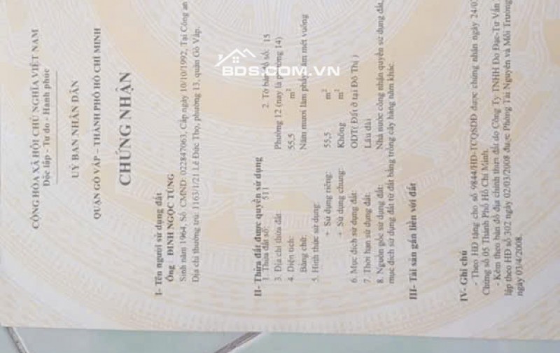 Chính Chủ Bán Nhà 1 Trệt 3 Lầu Tại 15/40/70 đường 59, phường 14, Gò Vấp, TP. Hồ Chí Minh