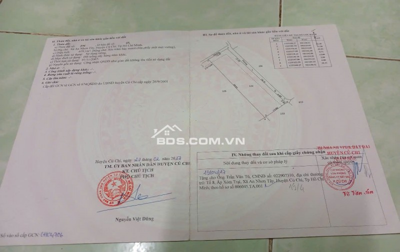 Bán 679.1m2 Đất, Trên Đất Có Xây Sẵn 3 Căn Nhà Cấp 4  Tại Xã An Nhơn Tây, Huyện Củ Chi, TP. HCM.