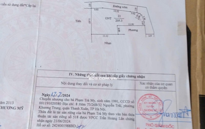 Bán đất sẵn nhà 7 phòng trọ tại Phú Nghĩa, Chương Mỹ, Hà Nội, giá thỏa thuận, 205m2, ngõ 3.5m