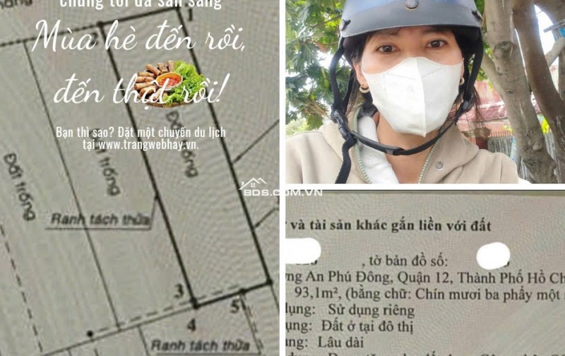 BÁN 93M2 ĐẤT 4.1 TỶ VƯỜN LÀI  AN PHÚ ĐÔNG TẶNG DÃY  TRỌ 5 PHÒNG