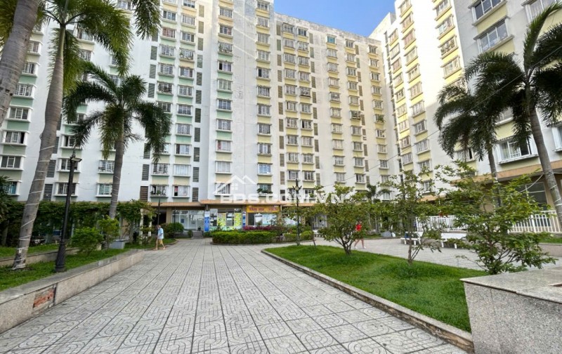  1 tỷ 950 - CC D1 KDC Phú Lợi P7 Q8, 2PN 71,9m2 SHR lâu dài, thang máy thẻ từ, tặng nội thất 