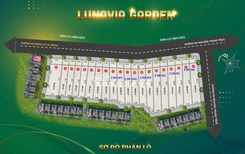  CHÍNH CHỦ BÁN ĐẤT NỀN DỰ ÁN LUNAVIA GARDEN - VỊ TRÍ SIÊU ĐẸP 
