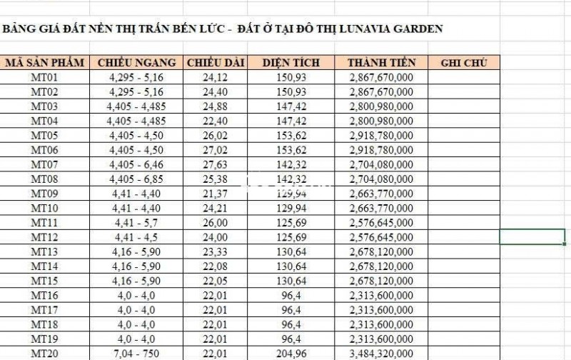  CHÍNH CHỦ BÁN ĐẤT NỀN DỰ ÁN LUNAVIA GARDEN - VỊ TRÍ SIÊU ĐẸP 