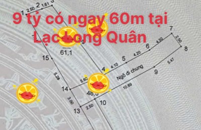 BánLạc Long Quân, 9 tỷ, 60m2, view đẹp, pháp lý đầy đủ