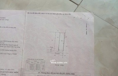 Bán Gấp Đất F0 Giá Đẹp Gần 1tỷ7 Cho 100m2, SHR Hóc Môn, Khu Vực Đông Dân Cư, Thuận Tiện Đi Lại
