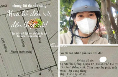 BÁN 93M2 ĐẤT 4.1 TỶ VƯỜN LÀI  AN PHÚ ĐÔNG TẶNG DÃY  TRỌ 5 PHÒNG