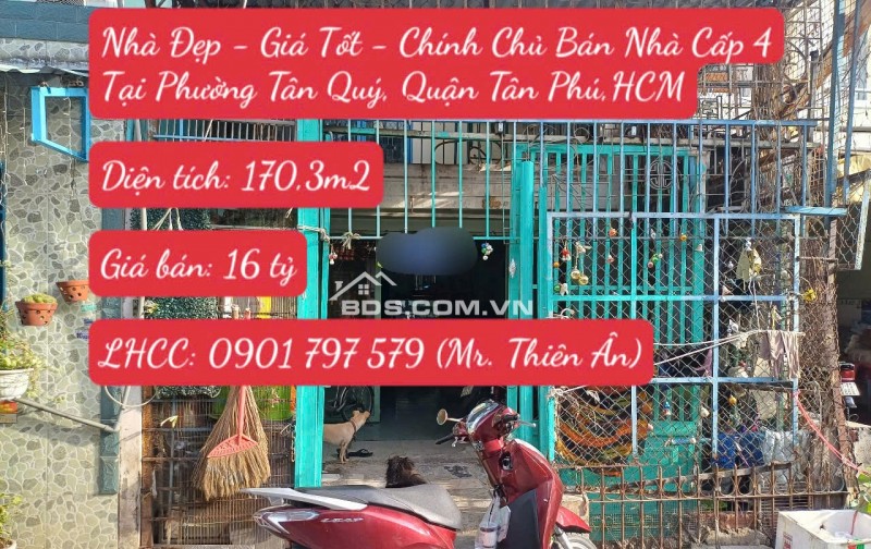 Nhà Đẹp - Giá Tốt - Chính Chủ Bán Nhà Cấp 4 Tại Phường Tân Quý, Quận Tân Phú, Hồ Chí Minh