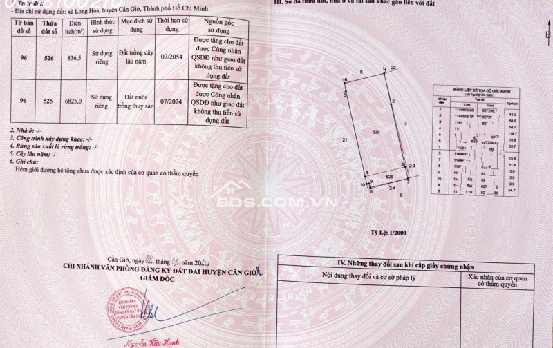 Bán đất mặt tiền đường Duyên Hải, xã Cần Giờ,TpHCM, DT 3 miếng đất 17.428,2 m2, Giá đầu tư