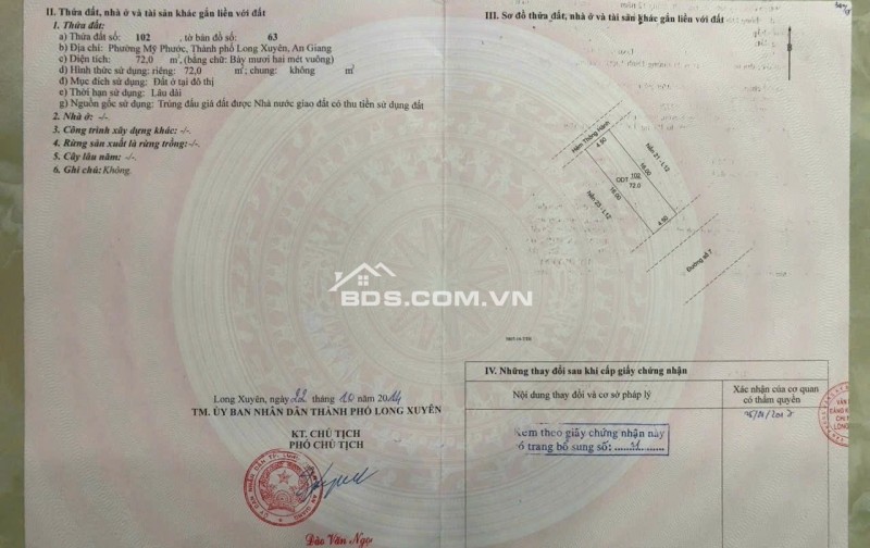 Bán nhanh đất và nhà đẹp, vị trí đẹp tại phường Mỹ Phước, TP Long Xuyên, An Giang