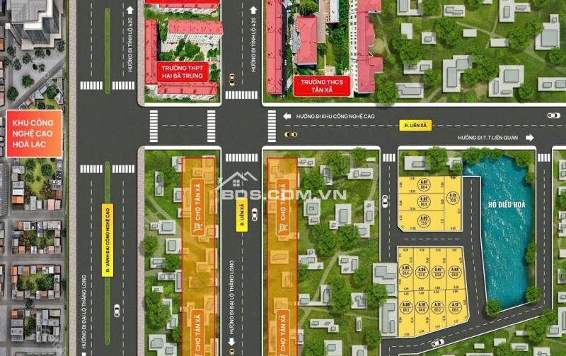Đất nền Tân Xã, sát khu đấu giá, trường FPT, trường DHQG