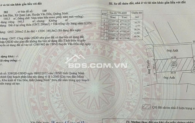Đất đặc khu Kinh Tế Vân Đồn - cạnh bãi tắm Biển Ngọc - hàng xóm là dự án của Sun Group/ CHÍNH CHỦ GIAO BÁN LÔ ĐẤT HOA HẬU