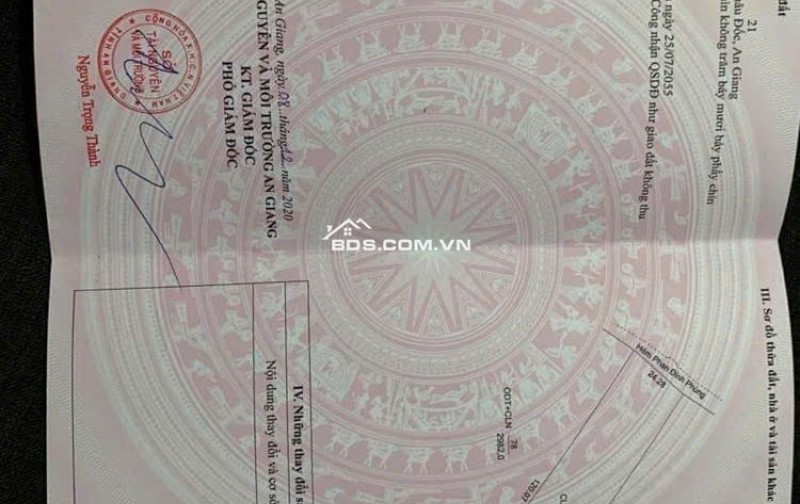 Chính Chủ Bán Đất 2 Mặt Tiền Vườn Cây Lâu Năm Tại Phường Châu Phú B, TP Châu Đốc, An Giang.