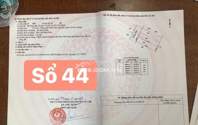 Chính chủ bán đất nền có sổ hồng 2.1 tỷ tại Xã Bình Mỹ, Củ Chi, HCM