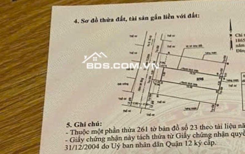 BÁN ĐẤT TRỐNG HẺM XE TẢI TRUNG MỸ TÂY   DT: 4x15m – Giá chỉ 3.78 TỶ/LÔ