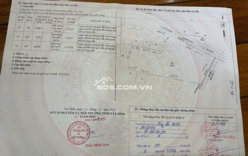 Bán đất Cầu Khởi, Dương Minh Châu, Tây Ninh, giá chỉ 2,15 triệu/m2 với diện tích 13.000 m2