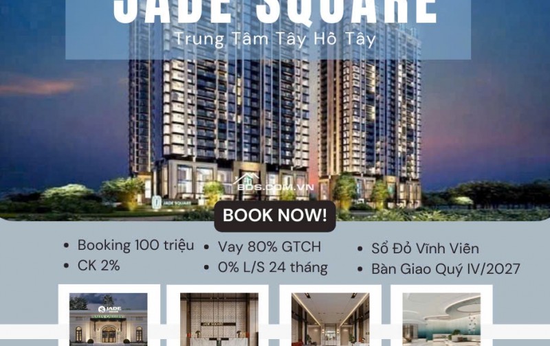  CĂN HỘ CAO CẤP - JADE SQUARE TÂY HỒ TÂY - VIEW CÔNG VIÊN HIẾM - 128 M2 - CHỈ 12 TỶ.