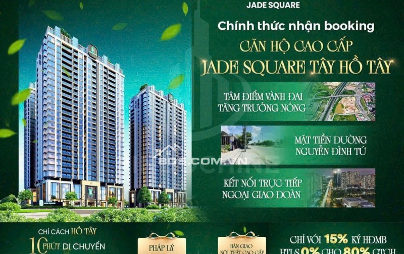  CĂN HỘ CAO CẤP - JADE SQUARE TÂY HỒ TÂY - VIEW CÔNG VIÊN HIẾM - 128 M2 - CHỈ 12 TỶ.