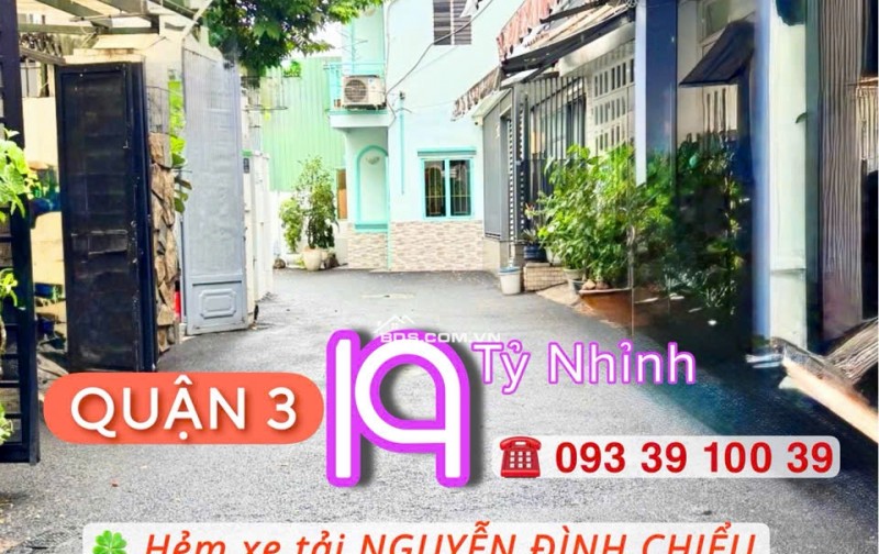 19 TỶ NHỈNH: NHÀ QUẬN 3 NGUYỄN ĐÌNH CHIỂU- HẺM XE TẢI THÔNG- 3 TẦNG THU NHẬP 400 TR/NĂM, Ở & ĐẦU TƯ