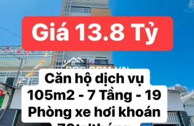Bán CHDV Đường Phan Huy Ích 20 Phòng khoán 70tr/tháng- 110m2 - 7 Tầng chỉ 13,8 tỷ