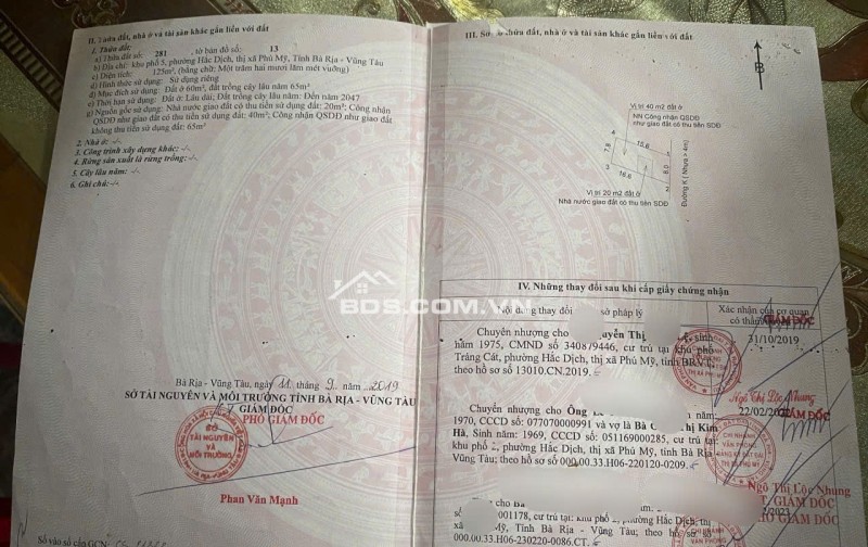 Bán nhà mặt tiền đường nhựa ngay chợ Hắc Dịch - Phú Mỹ
