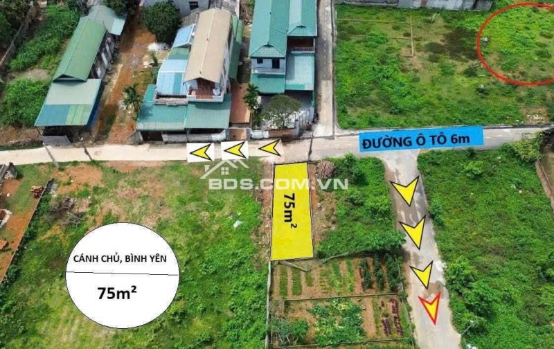 75m2 trục chính Cánh Chủ - Hạ Bằng (Bình Yên - Thạch Thất cũ), chỉ nhỉnh 2 tỷ, lh 0946377868 Hoàng Thương land
