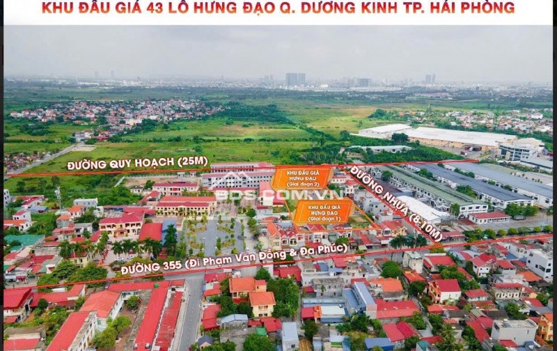 Bán đất khu đấu giá 43 lô trung tâm phường Hưng Đạo, Dương Kinh