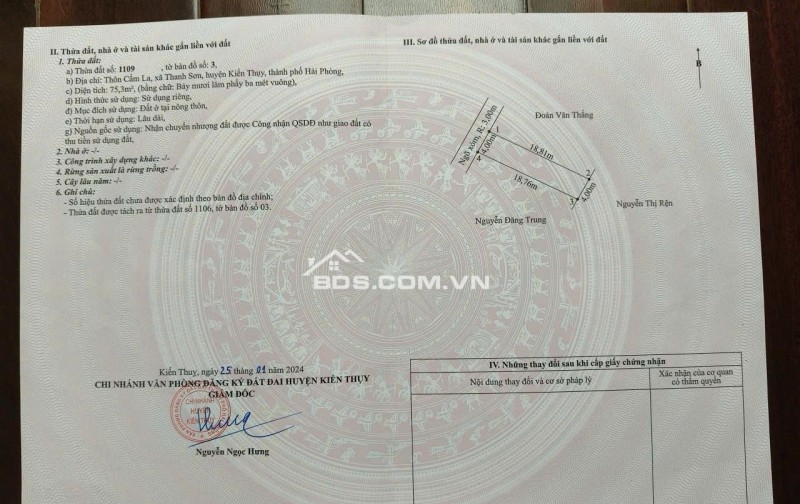 1.5x tỷ 75m2 Cẩm La Thanh Sơn Kiến Thụy Zalo 0567222555