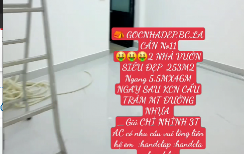  GOCNHADEP.BC.LA CĂN No11 2 NHÀ VUỜN SIÊU ĐẸP  253M2 Ngang 5.5MX46M NGAY SAU KCN CẦU TRÀM MT ĐƯỜNG NHỰA
